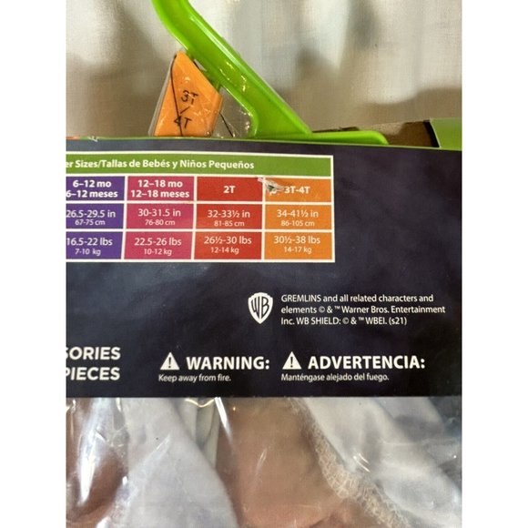 Gremlins Gizmo Toddler Halloween Jumpsuit Costume Size 3T 4T Headpiece New Kids - Picture 5 of 10